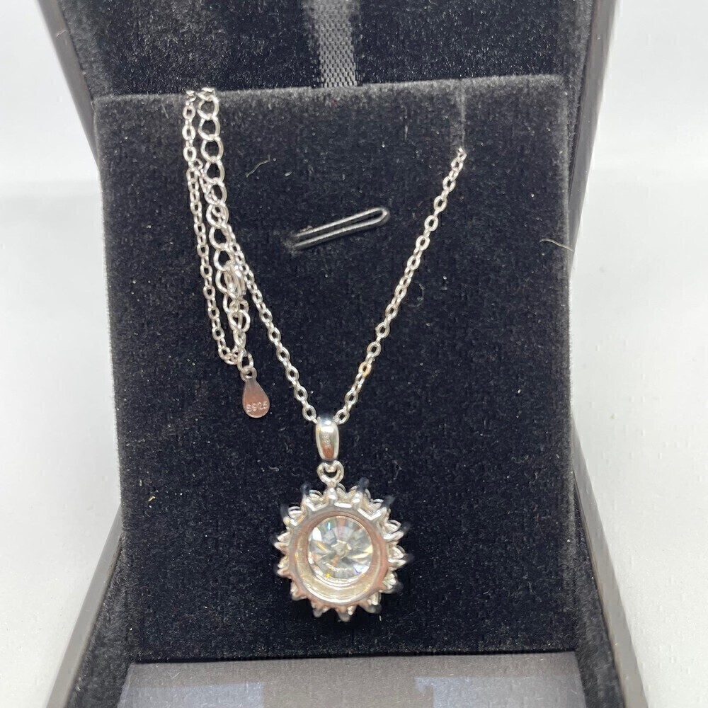 Huge Moissanite Diamond Pendant Necklace 5 Carat S925 Chain - Picture 11 of 12